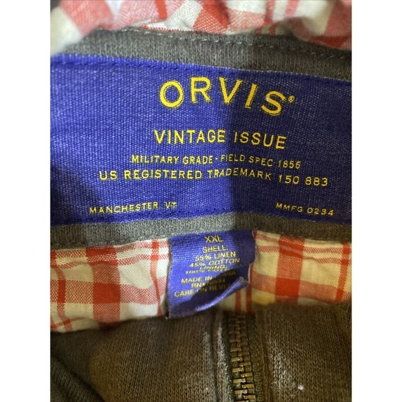 Orvis Vintage Issue Mens Jacket Black XXL Full Zip Pockets Softshell Coat Green - Picture 8 of 8